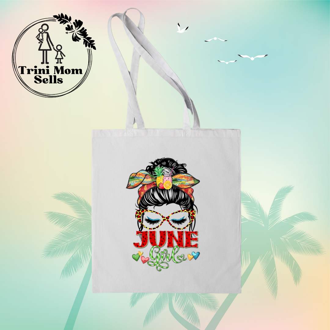 "June Girl" Canvas Tote