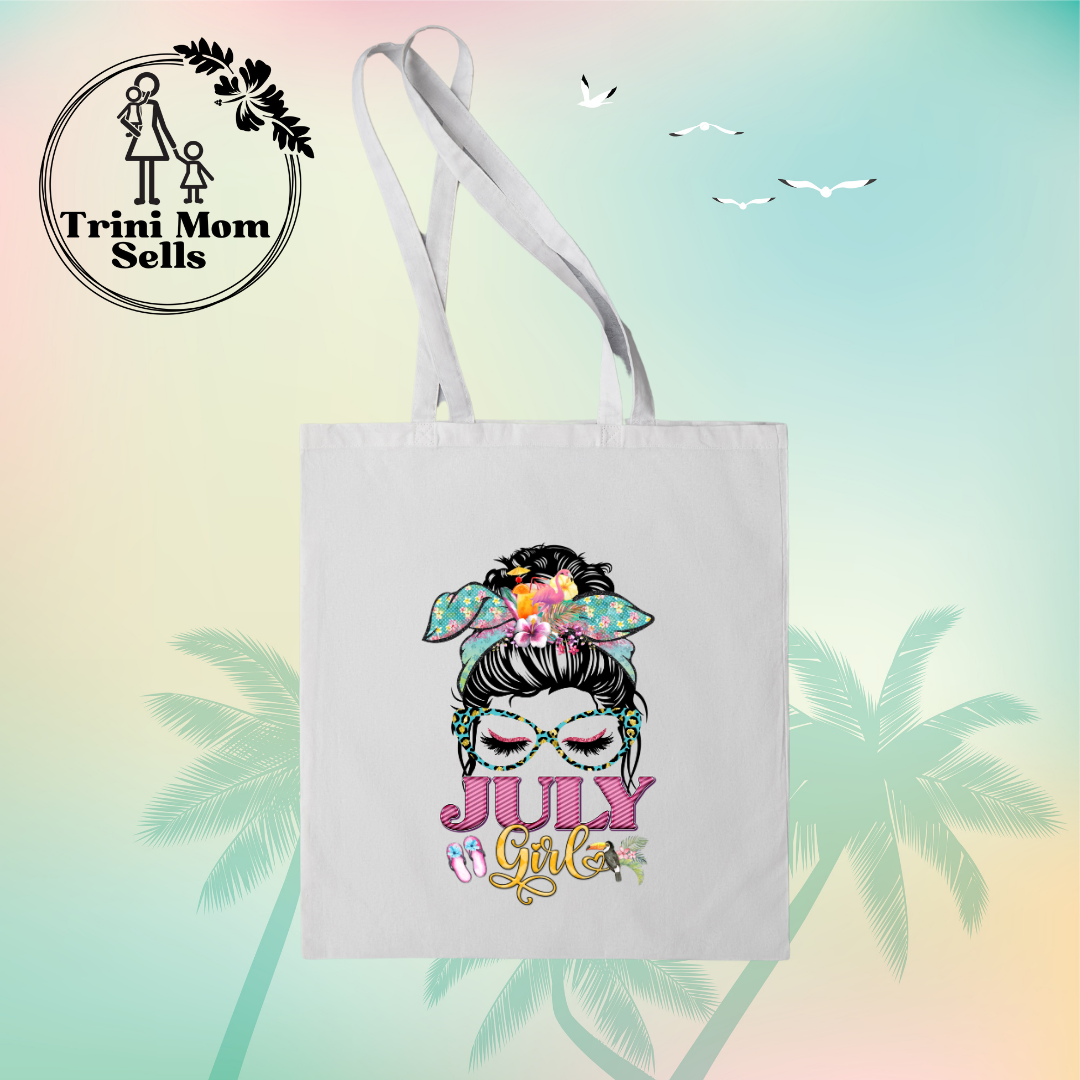"July Girl" Canvas Tote