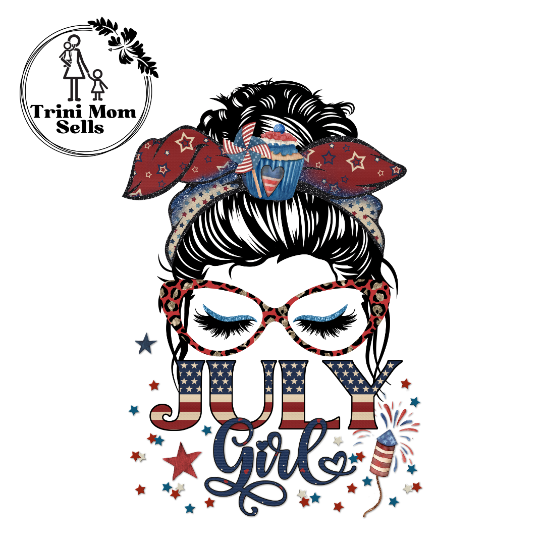 "July Girl" Canvas Tote America Theme