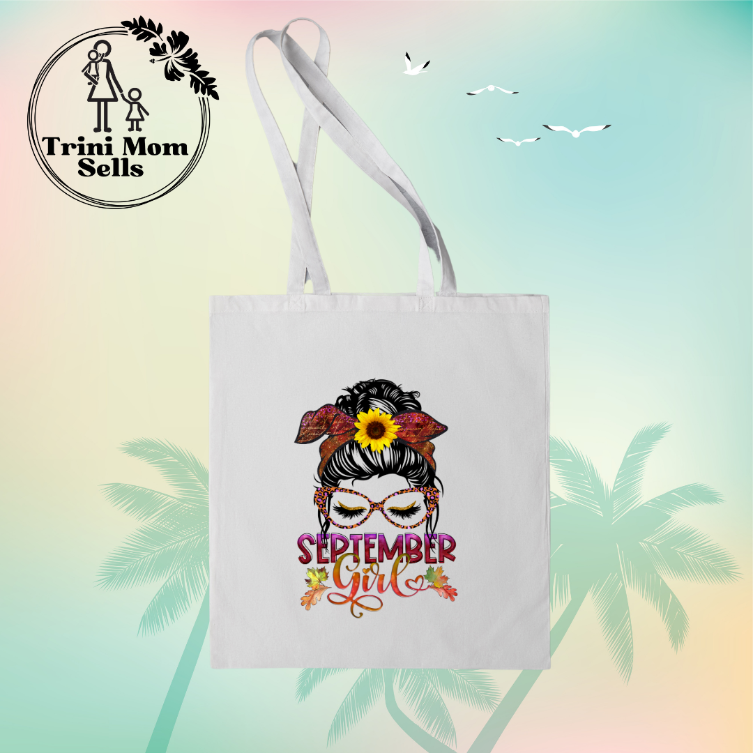 "September Girl" Canvas Tote