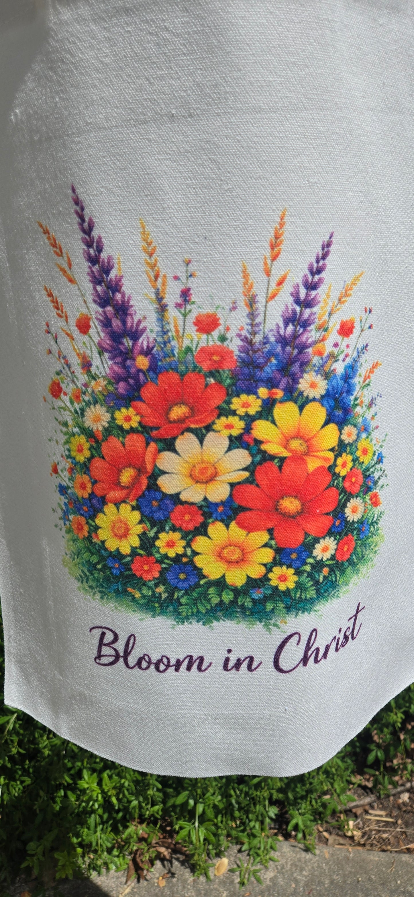Bloom in Christ Floral Tote| Christian Spring Bag| Wildflower Faith Gift
