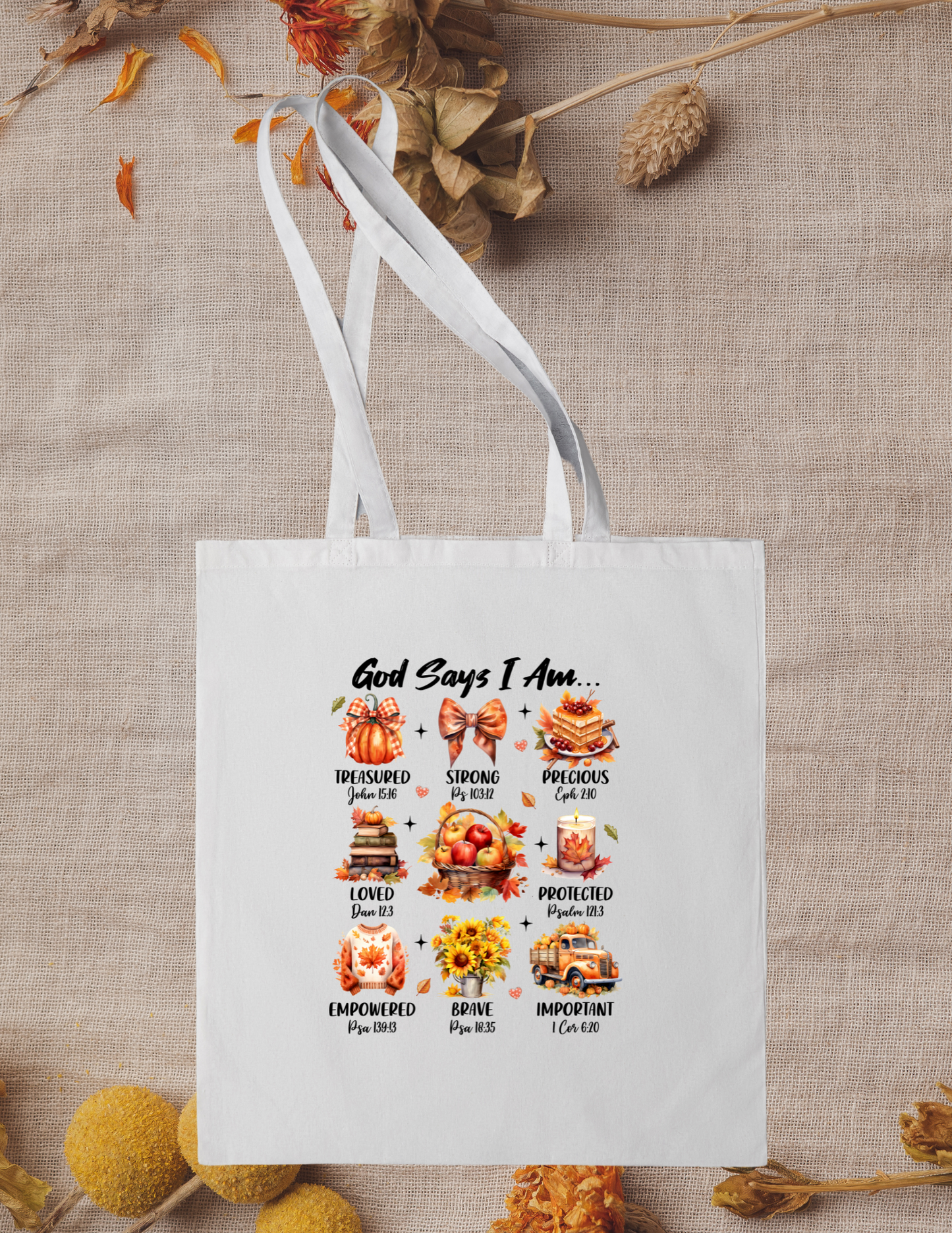 "God Says..." Canvas Tote - Sunflowers