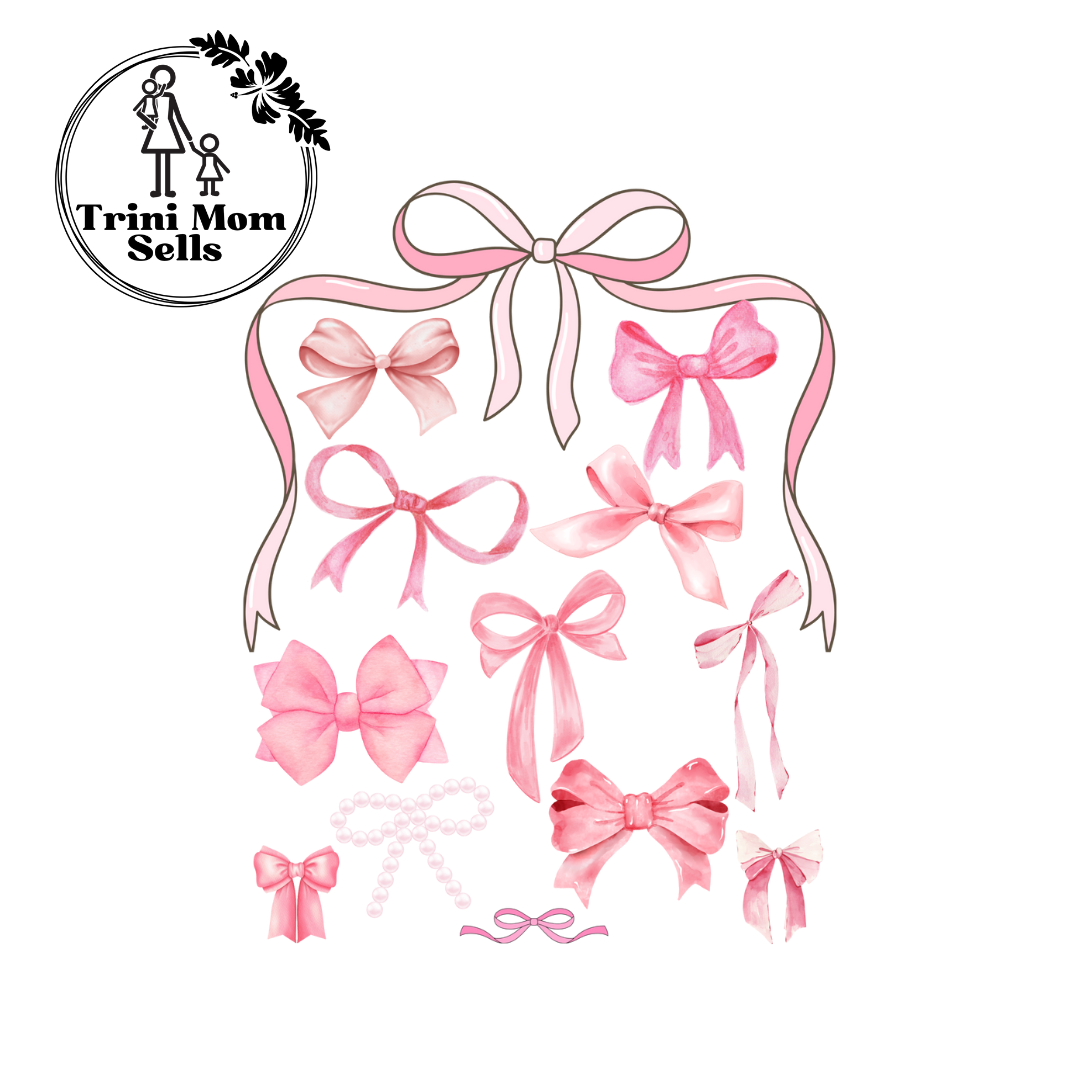 Pink Bows Canvas Tote