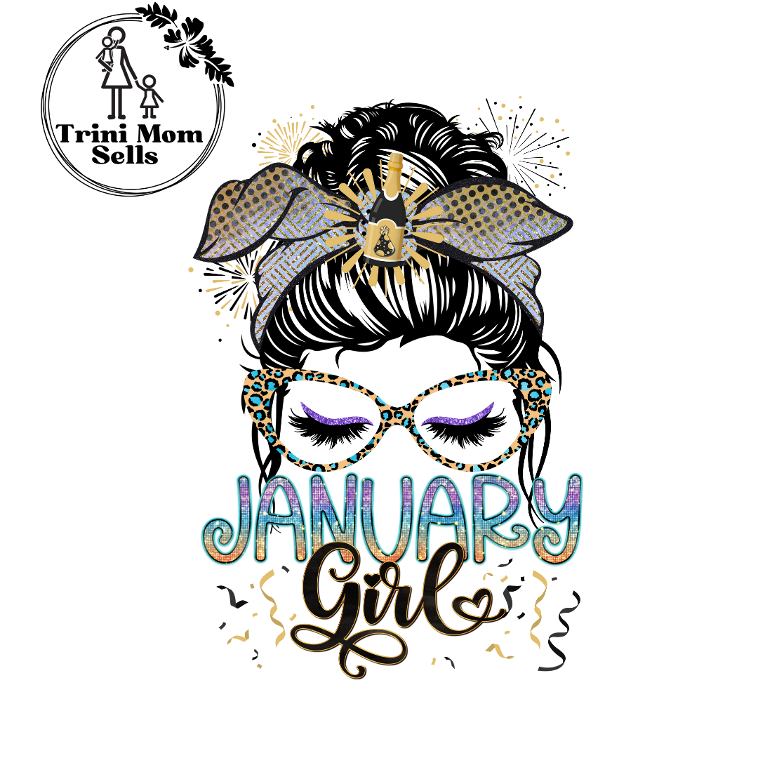 "January Girl" Canvas Tote