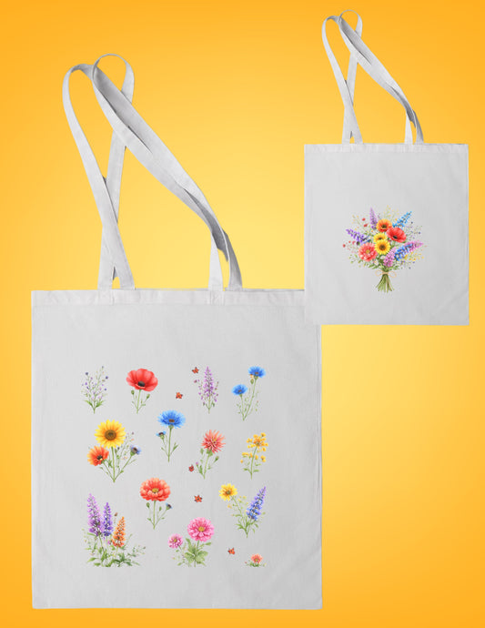 Floral Tote| Spring Bag| Wildflower Gift