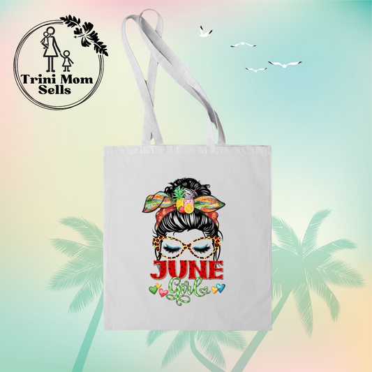 "June Girl" Canvas Tote