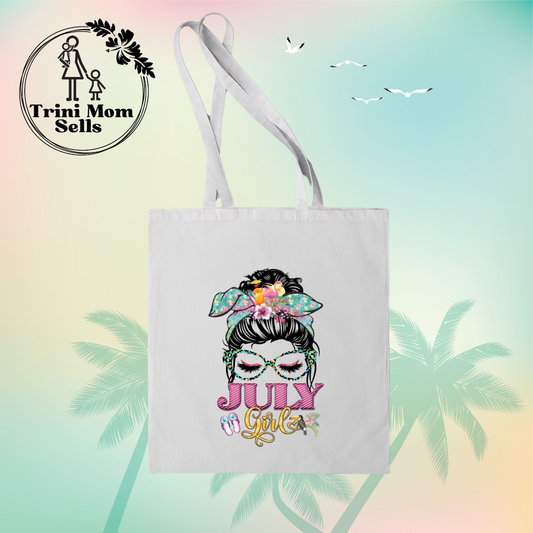 "July Girl" Canvas Tote