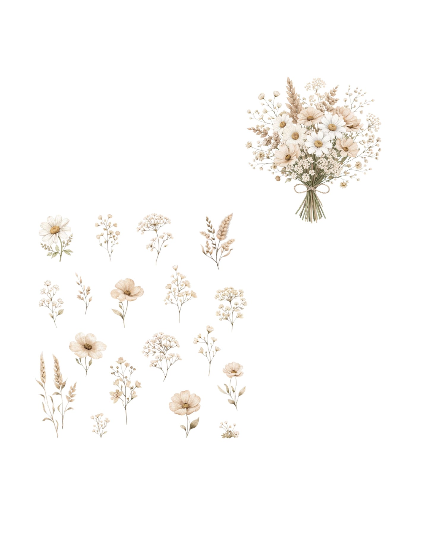 Neutral Floral Tote| Spring Bag| Wildflower Gift