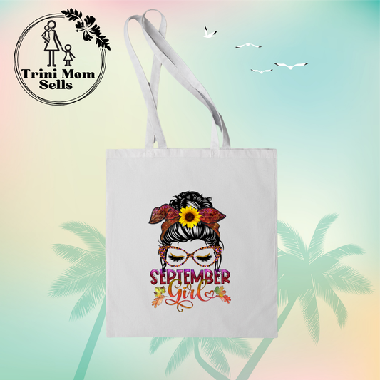 "September Girl" Canvas Tote