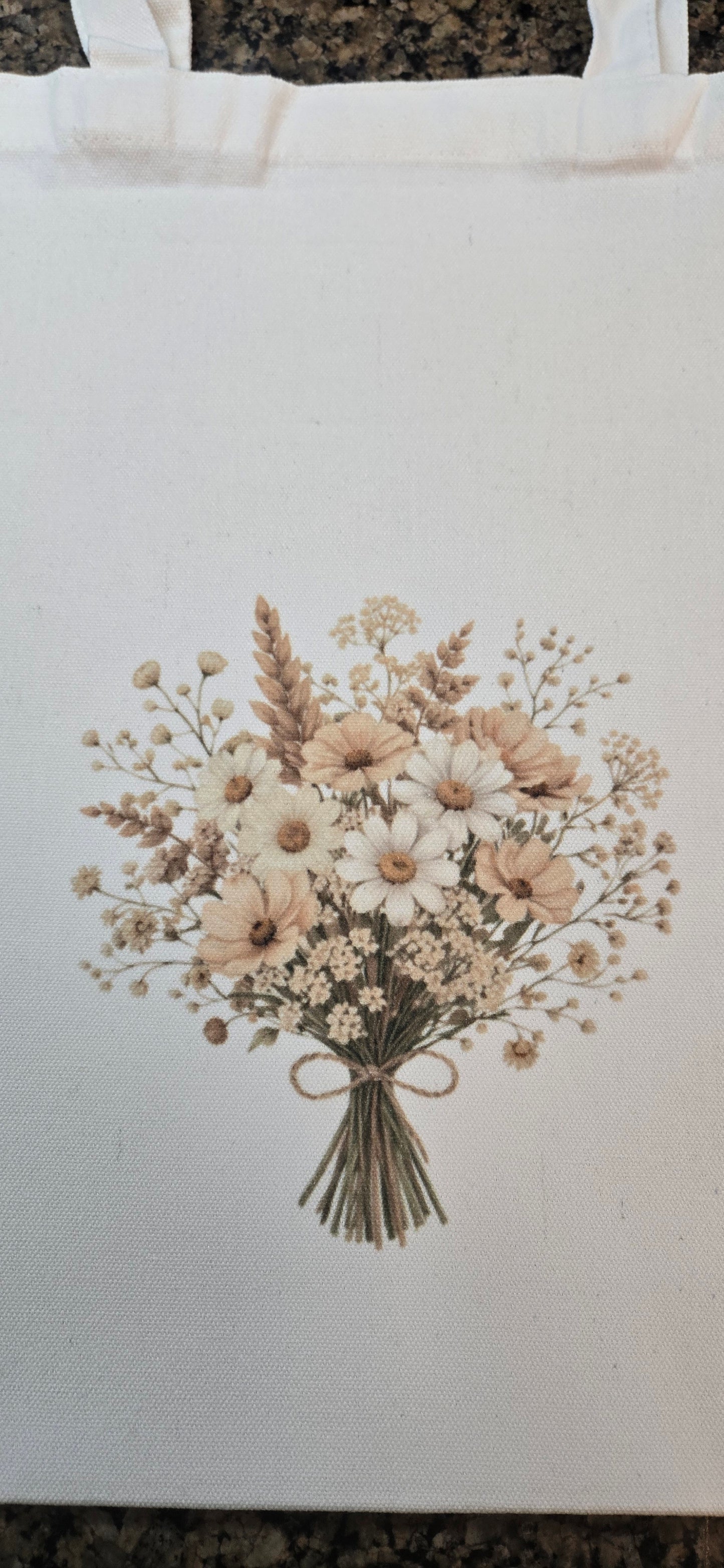 Neutral Floral Tote| Spring Bag| Wildflower Gift