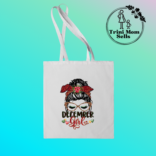 "December Girl" Canvas Tote