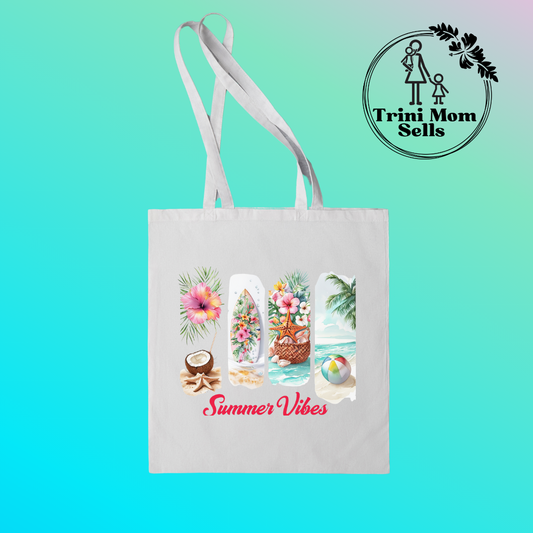 "Summer Vibes" Canvas Tote