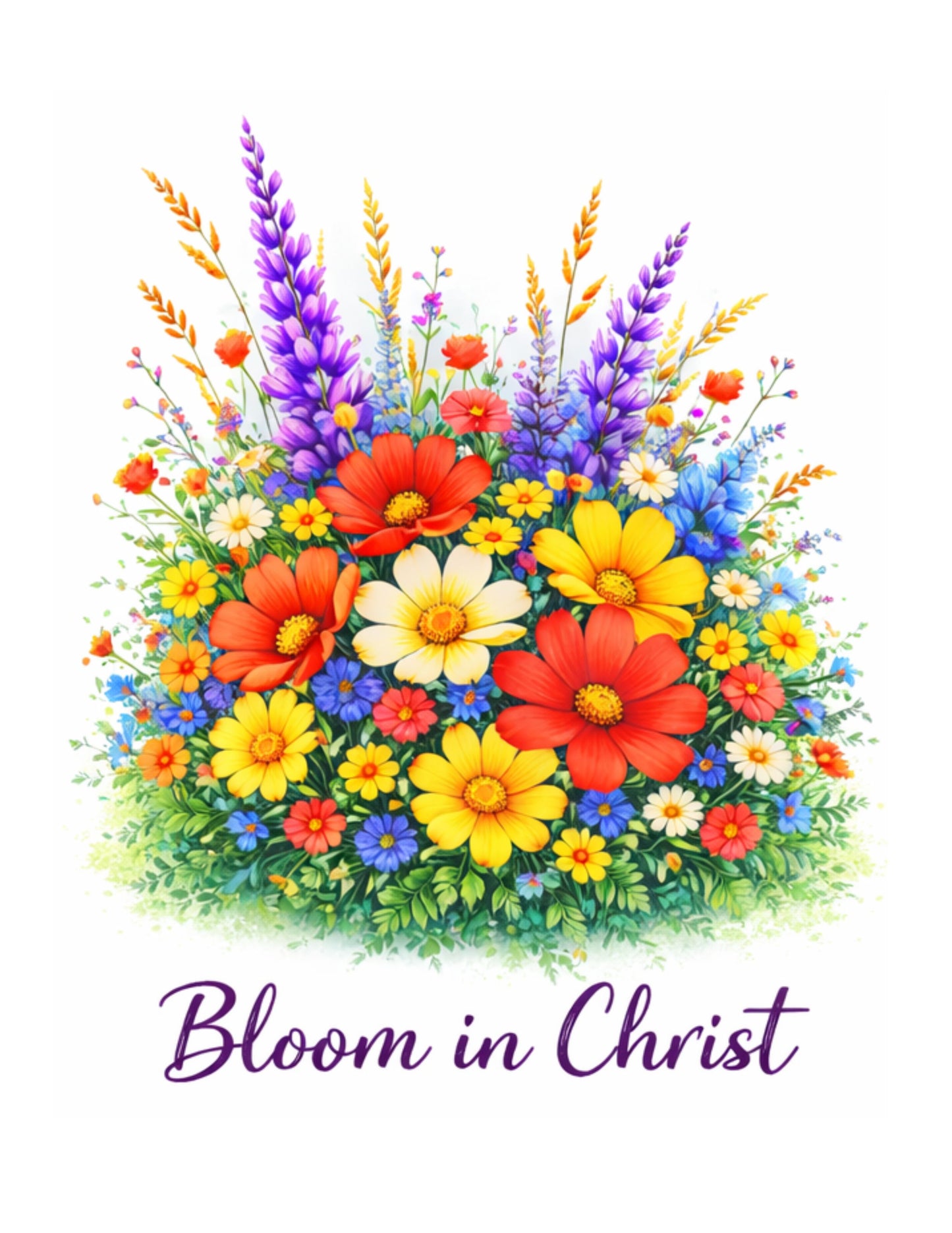 Bloom in Christ Floral Tote| Christian Spring Bag| Wildflower Faith Gift