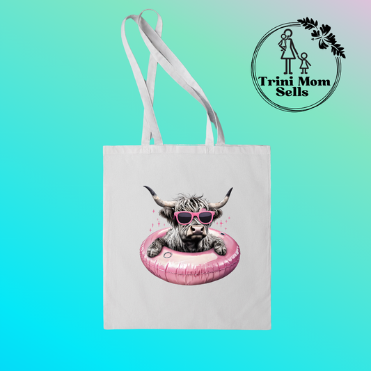 Summer Cow Canvas Tote