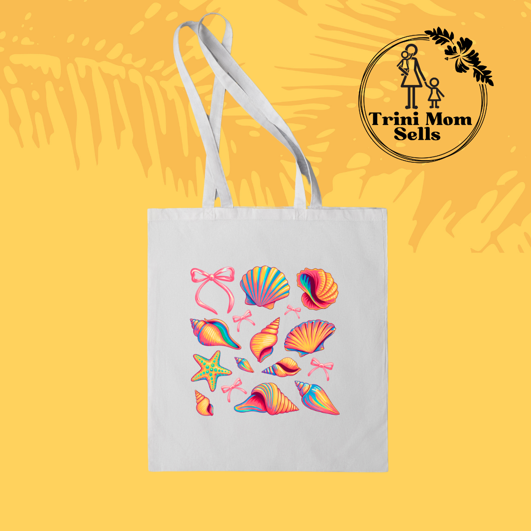 Bows & Seashells Canvas Tote