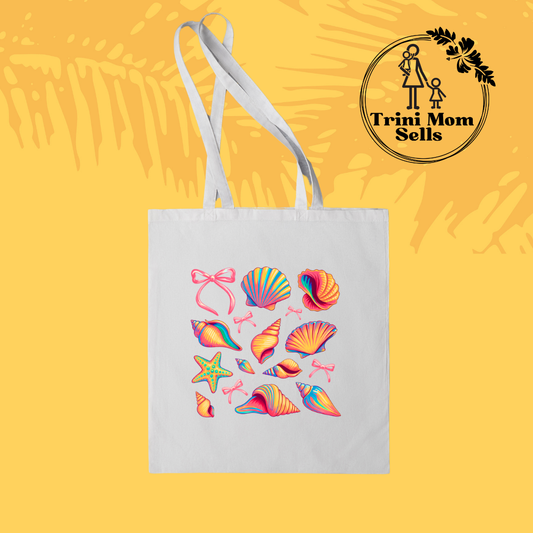 Bows & Seashells Canvas Tote