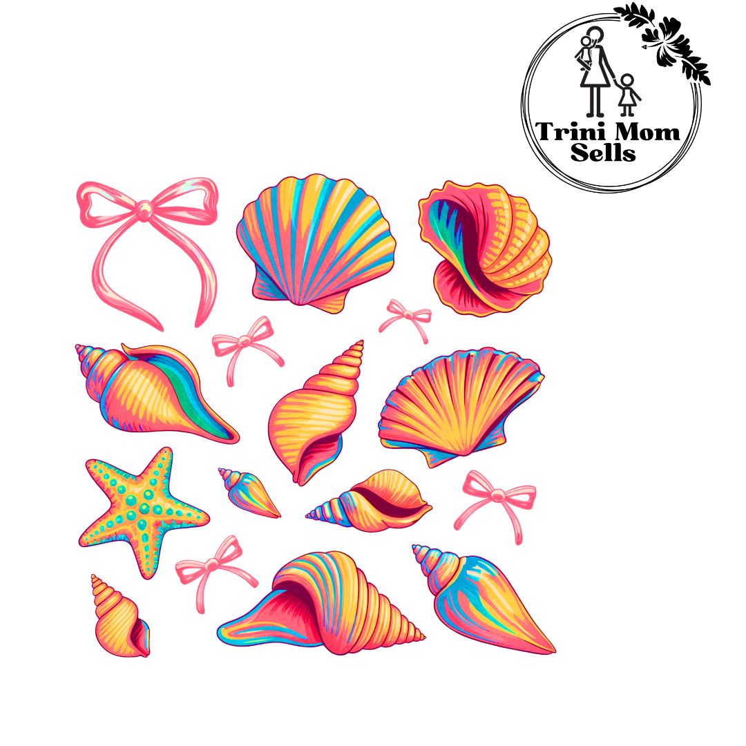 Bows & Seashells Canvas Tote