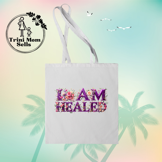 "I Am Healed" Canvas Tote