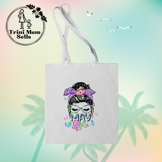 "May Girl" Canvas Tote