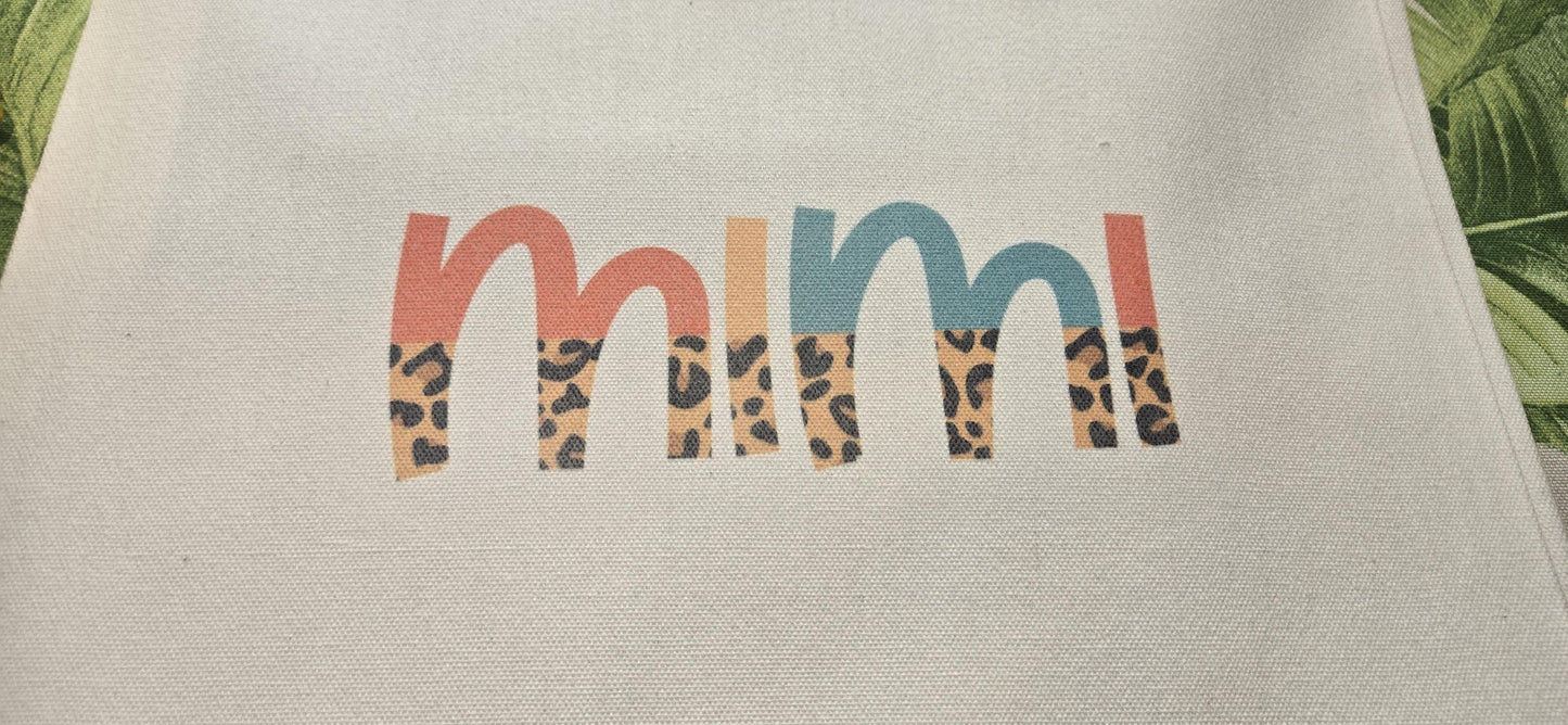 "Mimi" Tote Mother Grandmother Gift Tan Tote Canvas Tote Women's Tote Bag Summer Bag Mom